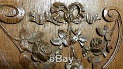 Bow garland flower panel Antique french wood carving architectural salvage