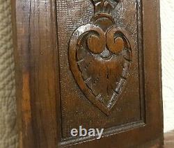 Bow ribbon amour love wood carving panel Antique french architectural salvage 21