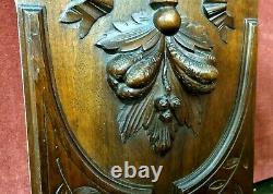 Bow ribbon carved wood panel Antique vintage french architectural salvage 16