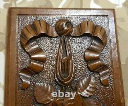 Bow ribbon fruit garland carving panel Antique french architectural salvage 14