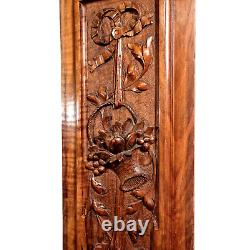 Bow ribbon scroll leaf carving panel 2146 Antique French architectural salvage