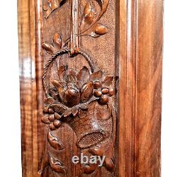 Bow ribbon scroll leaf carving panel 2146 Antique French architectural salvage