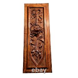 Bow ribbon scroll leaf carving panel 2146 Antique French architectural salvage