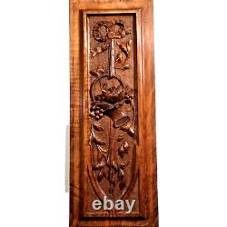 Bow ribbon scroll leaf carving panel 2146 Antique French architectural salvage