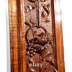 Bow ribbon scroll leaf carving panel 2146 Antique French architectural salvage