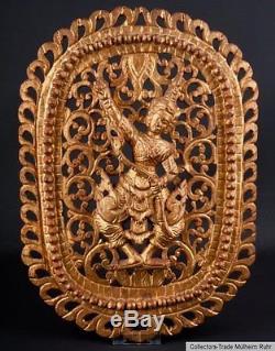 Burma 20. Jh. Vergoldetes Holzrelief Rama A Burmese Carved Gilt Wood Panel