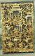 Chinese Carved Gilt Wood Wall Panel Lacquer Gilded Gold Warrior Shield 70 X 40