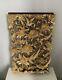 Chinese Carved Gilt Wood Wall Panel Lacquer Gilded Gold Warrior Shield 70 X 40