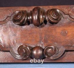 Carved Architectural Trim Panel in Solid Walnut and Oak Wood Salvage