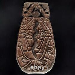 Carved Asmat Wood Story Board Panel Papua New Guinea Head Hunter Tribal Art