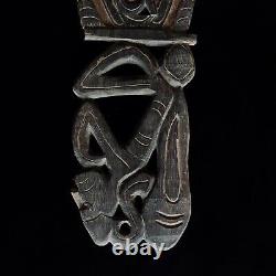 Carved Asmat Wood Story Board Panel Papua New Guinea Primitive Wooden Tribal Art