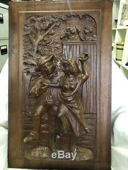 Carved Black Forest Wood Panel C1900