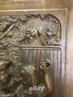 Carved Black Forest Wood Panel C1900