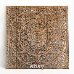 Carved Floral Carved Wooden Panel Home Decor Living Room, Room Decorative90x90cm