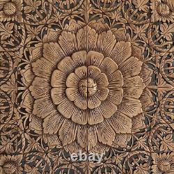 Carved Floral Carved Wooden Panel Home Decor Living Room, Room Decorative90x90cm