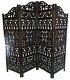 Carved Indian 4 Panel Foldingscreen Room Divider Gamla Design Detailed Heavy