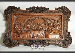 Carved Wood Detailed Panel of The Last Supper 29.8. Jesus Christ