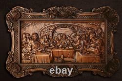 Carved Wood Detailed Panel of The Last Supper 29.8. Jesus Christ