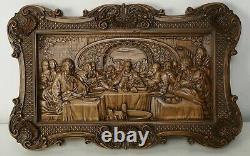Carved Wood Detailed Panel of The Last Supper 29.8. Jesus Christ