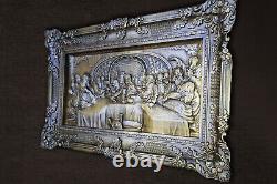 Carved Wood Panel of The Last Supper 14.96. Jesus Christ and Apostles