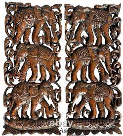 Carved wood wall art panel Asiana Home Decor Teak Wood 7.5x17.5 Extra Thick