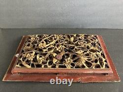 China Qing period Multi-layer Hollow Carved Wooden panel official Authentication