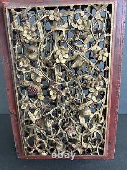 China Qing period Multi-layer Hollow Carved Wooden panel official Authentication