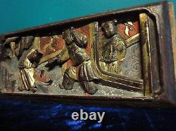 Chinese Antique hand Carving wood plaque Panel from China
