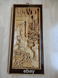 Chinese Carved Wood Panel