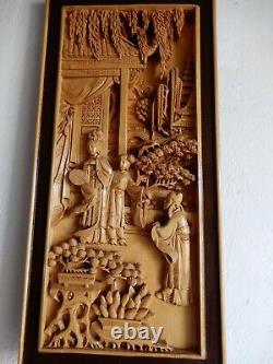 Chinese Carved Wood Panel