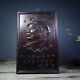 Chinese Natural Ebony Wood Hand-carved Chairman Mao Hanging Panel Screen 10938