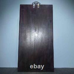 Chinese Natural Ebony Wood Hand-carved Exquisite Hanging Panel Screen 19711