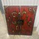 Chinese Red & Gilt Wooden Carved Door Panel, 2 Pieces Reproductions