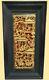 Chinese Carved Panel Gilded Wood Warriors Scenes
