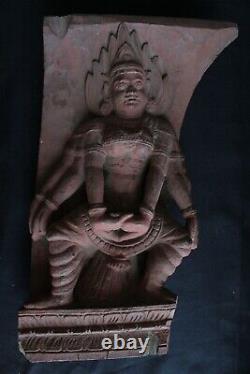 Collectible Wooden Carving Panel Figures Rare Find Murti Religious Indian 1900s