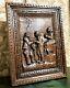 Decorative Britany Scene Wood Carving Panel Antique French Architectural Salvage