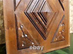 Decorative diamond point Wood carved panel Antique French architectural salvage