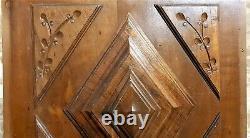 Decorative diamond point Wood carved panel Antique French architectural salvage