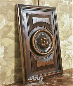 Decorative rosette wood carving panel Antique french architectural salvage