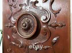 Decorative scroll rosette carving panel Antique french architectural salvage