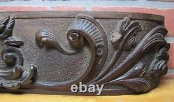 Devil Beast Head Licking Tongue Antique Wooden Carved High Relief Salvage Panel