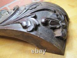 Devil Beast Head Licking Tongue Antique Wooden Carved High Relief Salvage Panel