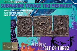 Disneyland style Submarine Voyage Mermaid Wood Carved Tiki Mermaid Panels #4