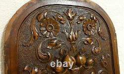 Dolphin flower scroll leaves carving panel Antique french architectural salvage