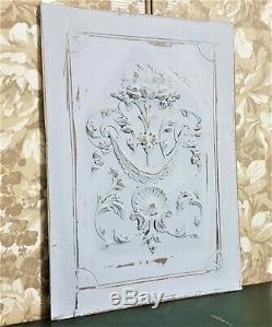 Drapery scroll leaf wood carving panel Antique french architectural salvage