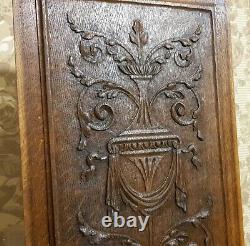 Drapery scroll leaves wood carving panel Antique french architectural salvage