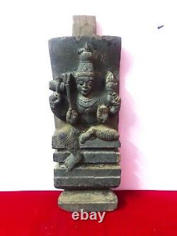 Durga Kali Devi Wooden Wall Panel Hand Carved Temple Art Goddess Statue Antique