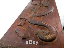 EVELYN ACKERMAN 1959 St. George & The Dragon WOOD CARVED BAS-RELIEF ART PANEL