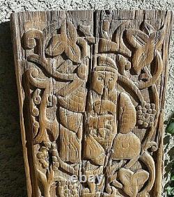 EXTREMELY RARE ANTIQUE CENTRAL ASIA SELDJUK CARVED WOOD PANEL 12 Century