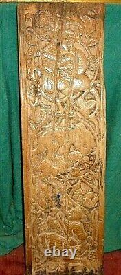 EXTREMELY RARE ANTIQUE CENTRAL ASIA SELDJUK CARVED WOOD PANEL 12 Century